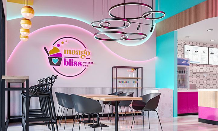 Mango Bliss Dessert Bar Wows With LED Lights and Vibrant Colors