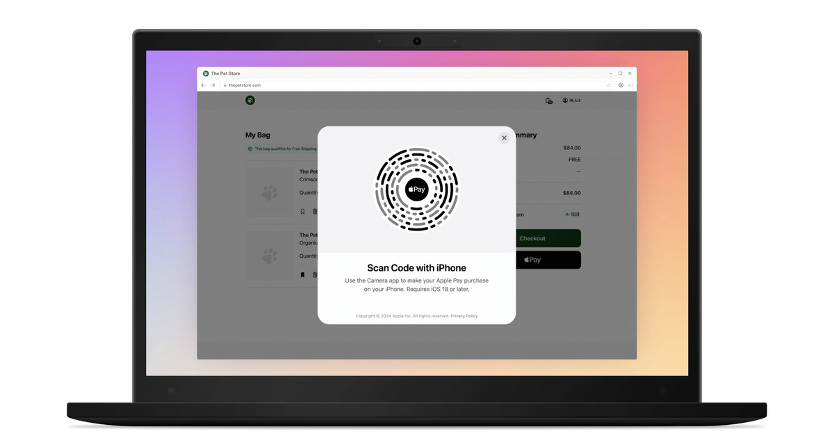 iOS 18 will let you use Apple Pay on desktop Chrome by scanning a code