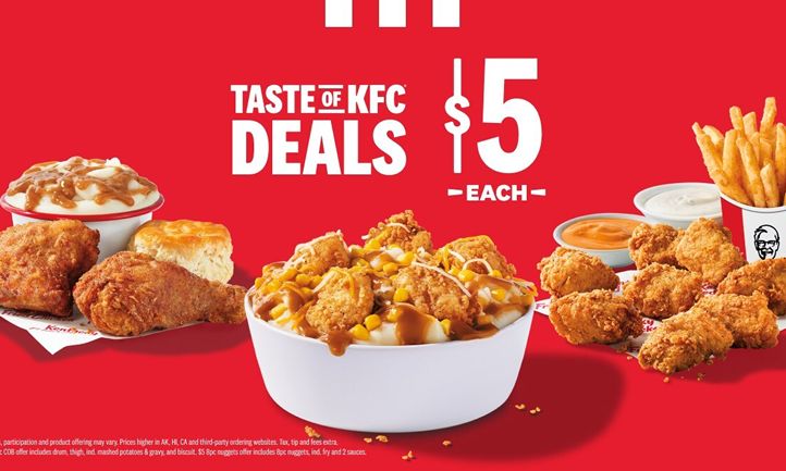 KFC Expands $5 Value Menu to Offer Customers More Options – Choose from Three Taste of KFC Deals