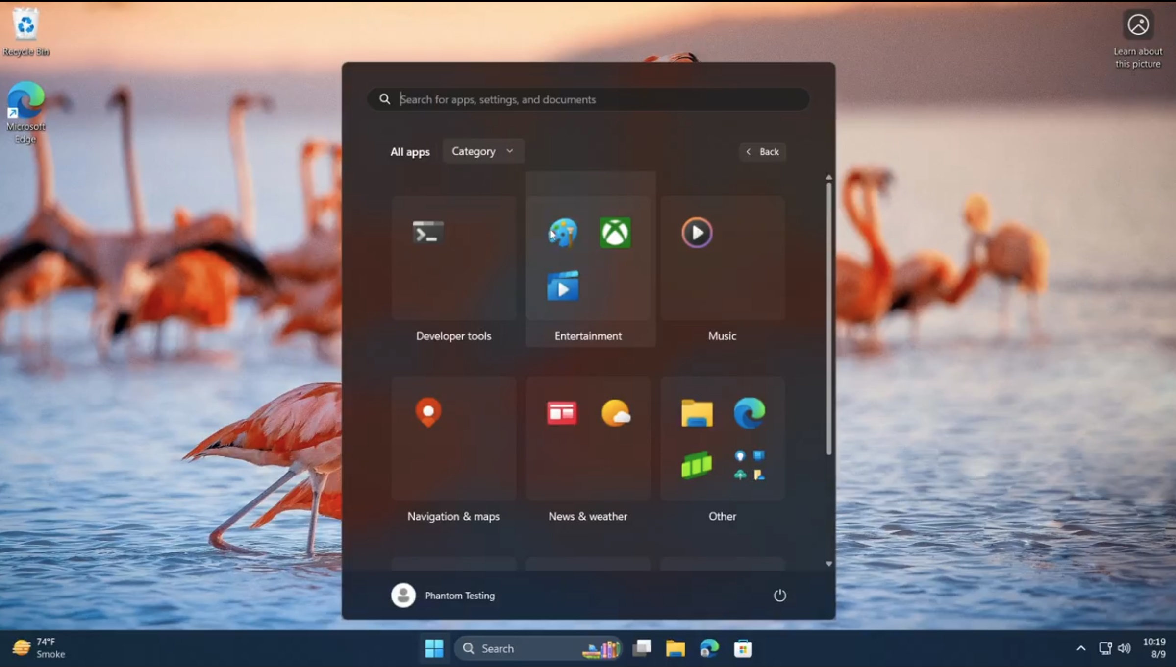 Windows 11 Start menu moves toward Windows 10 with Categories view