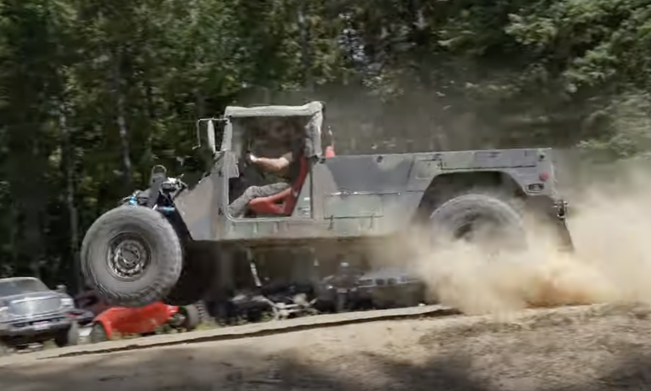 Watch A Corvette-Powered Humvee Get Airborne