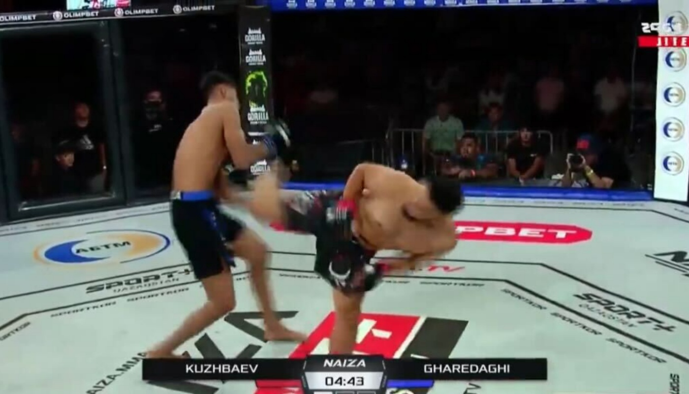 VIDEO | Naiza FC’s Alibek Kuzhbaev flattens opponent with a 20-second spinning wheel kick KO