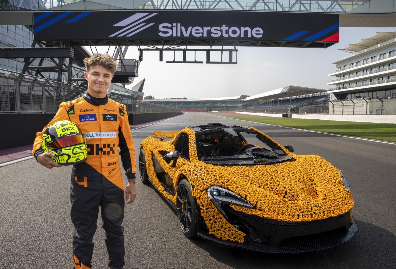 Watch Lando Norris Lap A Lego McLaren P1 Around Silverstone