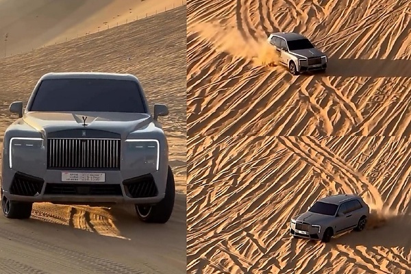 Only In Dubai : Someone Took ₦1.7 Billion Rolls-Royce Cullinan Series II For Off-roading Adventure In Desert